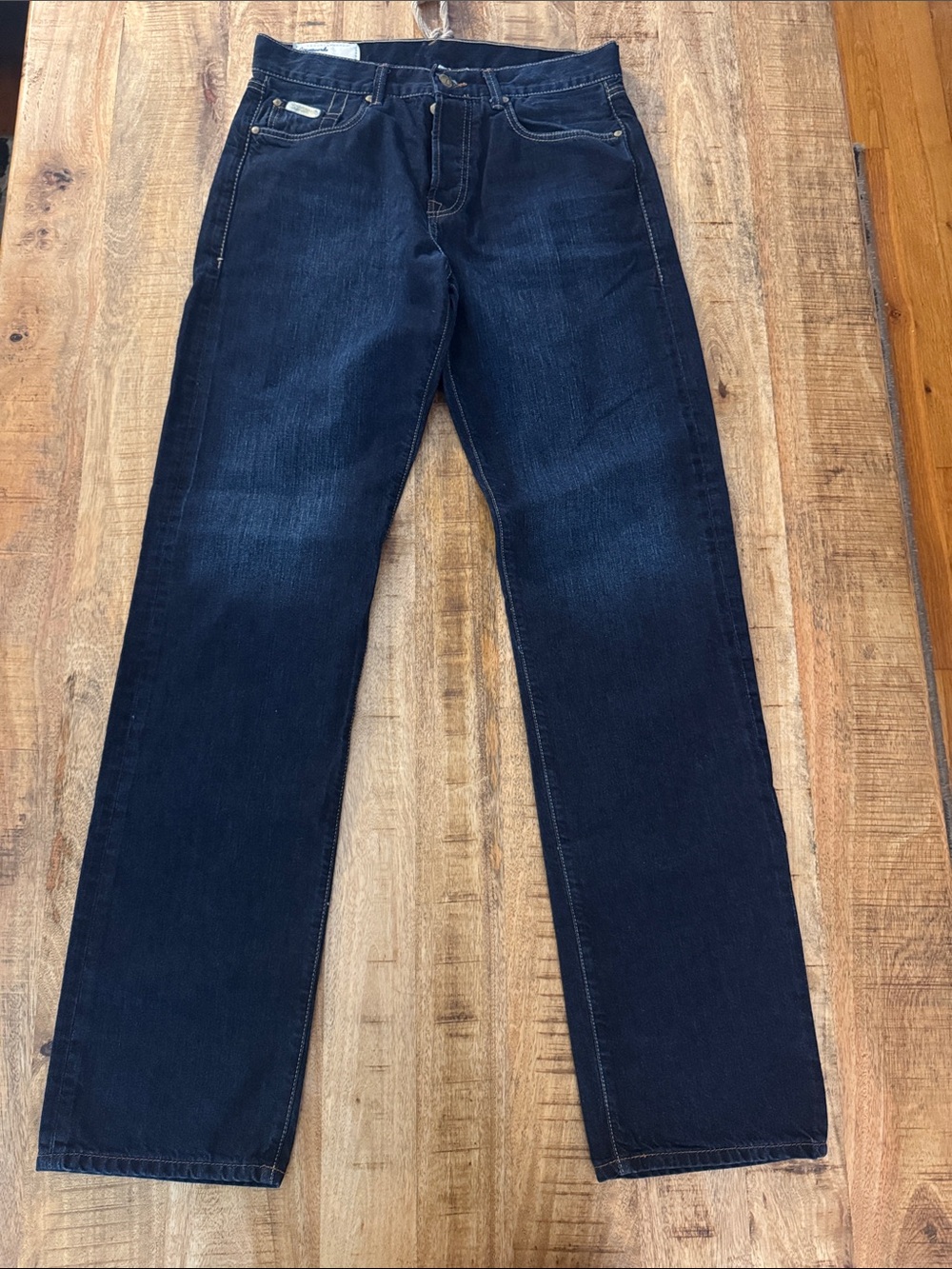 Acquaverde REGG Men's Dark Blue Straight-Leg Jeans Brushed Dark 5 button fly NEW